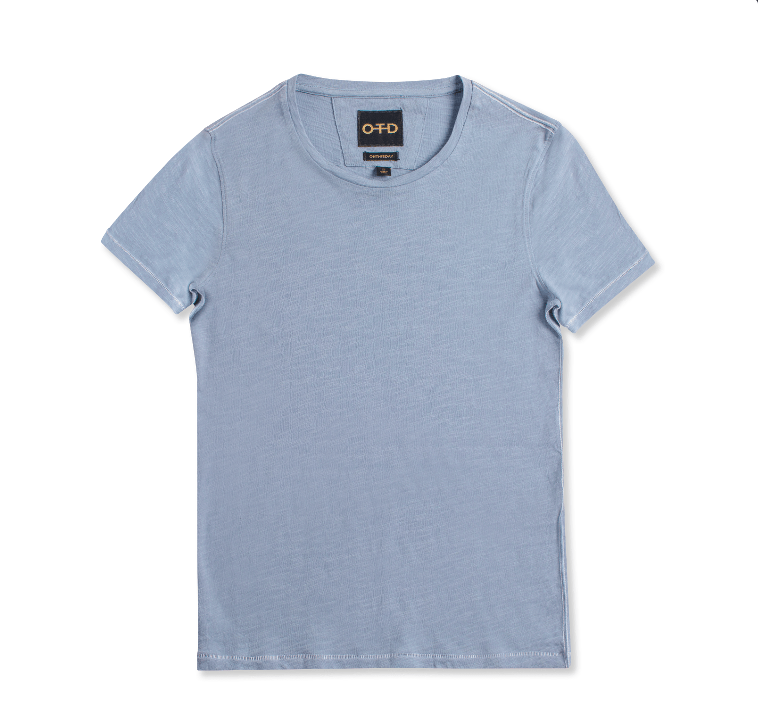Short Sleeve Crewneck Knit Tee (Powder Blue) - StepByStep