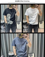 Short Sleeve T-shirt Simple Printing Bear Slim Fit Summer New 2022 Men's Tees Korean Trend Premium Cotton Comfortable Breathable - StepByStepNow
