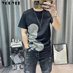 Short Sleeve T-shirt Simple Printing Bear Slim Fit Summer New 2022 Men's Tees Korean Trend Premium Cotton Comfortable Breathable - StepByStepNow