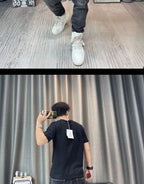 Short Sleeve T-shirt Simple Printing Bear Slim Fit Summer New 2022 Men's Tees Korean Trend Premium Cotton Comfortable Breathable - StepByStepNow