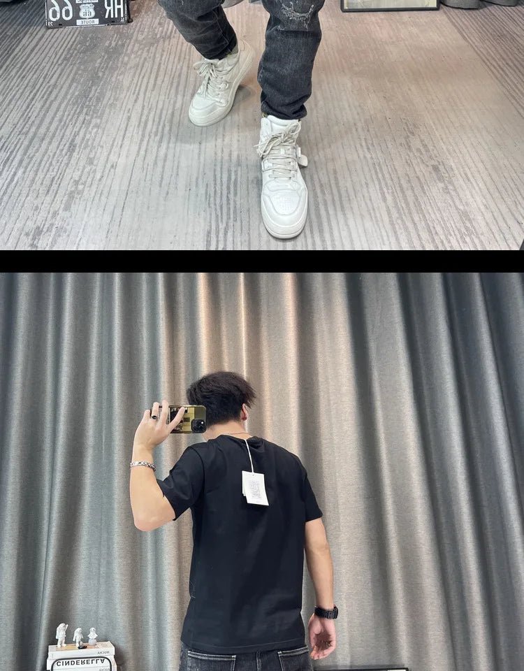 Short Sleeve T-shirt Simple Printing Bear Slim Fit Summer New 2022 Men's Tees Korean Trend Premium Cotton Comfortable Breathable - StepByStepNow