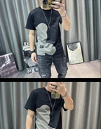 Short Sleeve T-shirt Simple Printing Bear Slim Fit Summer New 2022 Men's Tees Korean Trend Premium Cotton Comfortable Breathable - StepByStepNow