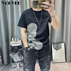 Short Sleeve T-shirt Simple Printing Bear Slim Fit Summer New 2022 Men's Tees Korean Trend Premium Cotton Comfortable Breathable - StepByStepNow