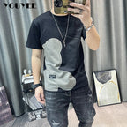 Short Sleeve T-shirt Simple Printing Bear Slim Fit Summer New 2022 Men's Tees Korean Trend Premium Cotton Comfortable Breathable - StepByStepNow