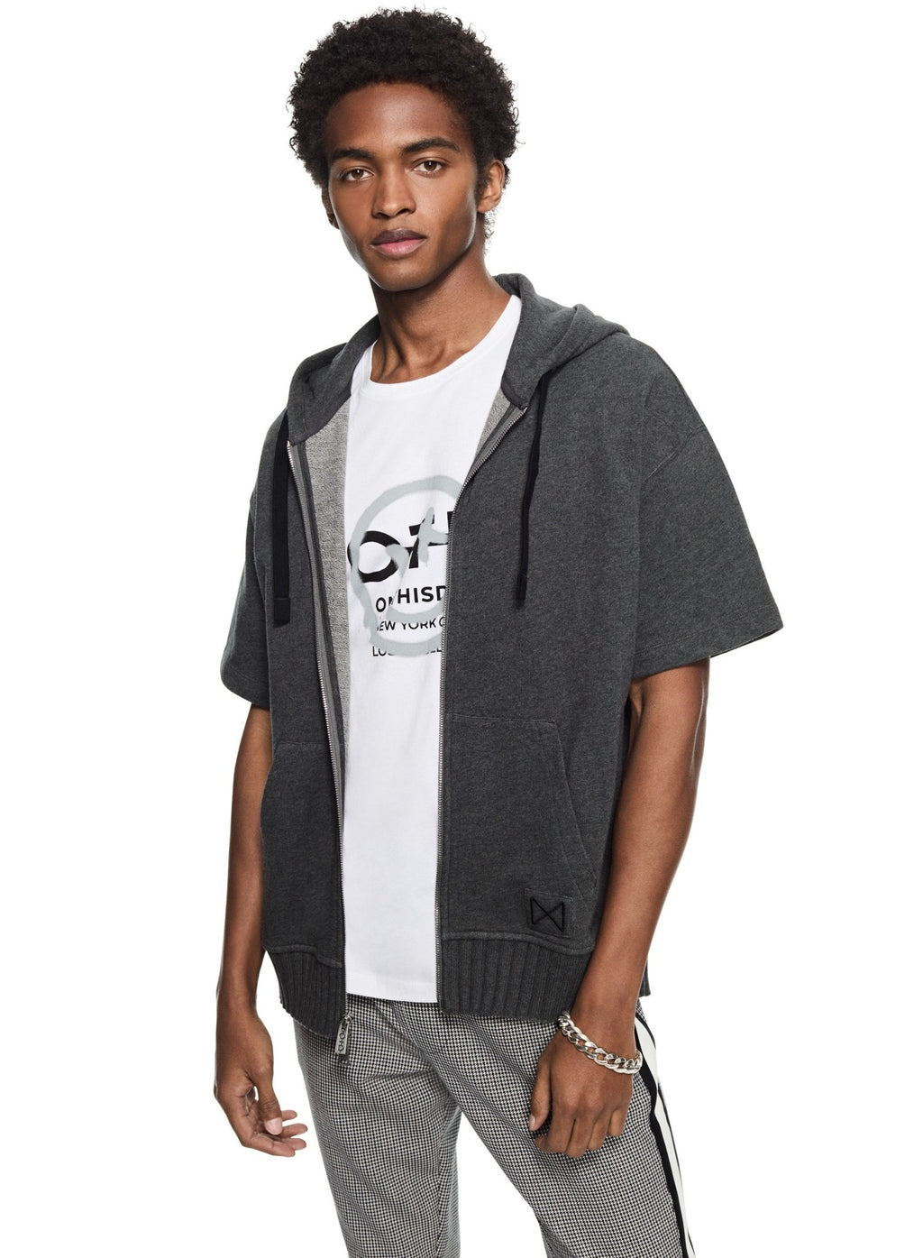 Short Sleeve Zip - up Hoodie - StepByStep