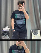 Short - sleeved T-shirt Men's Summer Cartoon Printed Pure Cotton Half - sleeved Top Slim Body Shirt - StepByStepNow