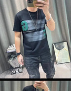 Short - sleeved T-shirt Men's Summer Cartoon Printed Pure Cotton Half - sleeved Top Slim Body Shirt - StepByStepNow