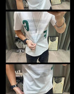 Short - sleeved T-shirt Men's Summer Cartoon Printed Pure Cotton Half - sleeved Top Slim Body Shirt - StepByStepNow