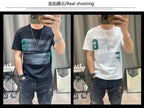 Short - sleeved T-shirt Men's Summer Cartoon Printed Pure Cotton Half - sleeved Top Slim Body Shirt - StepByStepNow