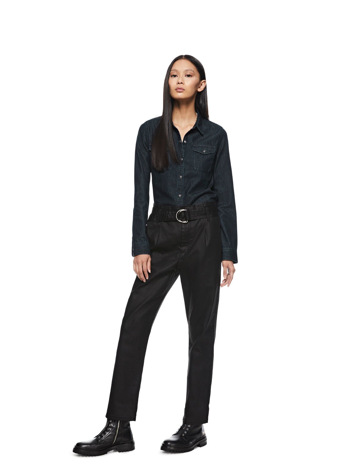 Shrunken Chambray Shirt (Dark Indigo) - StepByStep