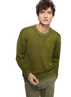 Silk and Cashmere Reverse Print Crewneck Sweater (Chartreuse) - StepByStep