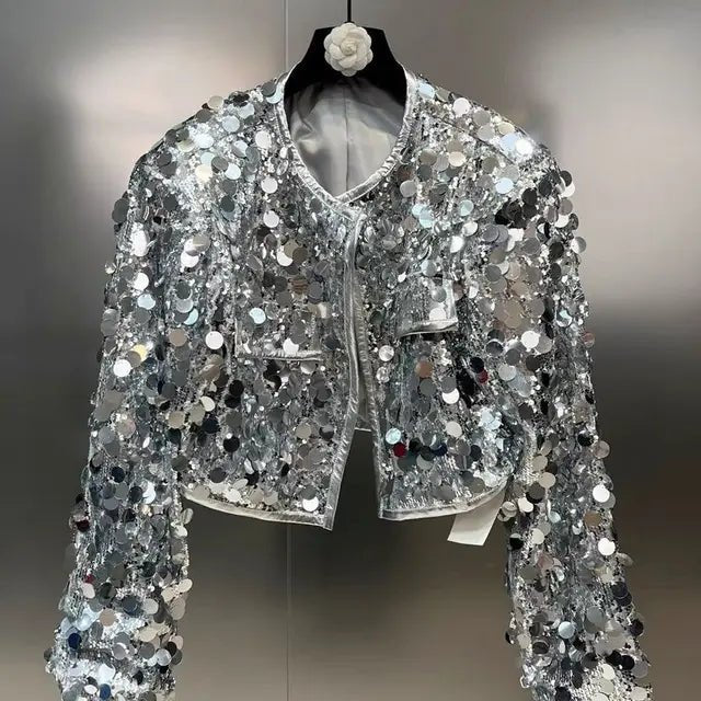 Silver Sequin Jacket For Women, Times Square, BYMANYC New York. - StepByStep