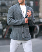 Single - breasted Long Sleeve Lapel Sweater Men's Clothing - StepByStepNow