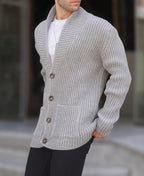 Single - breasted Long Sleeve Lapel Sweater Men's Clothing - StepByStepNow