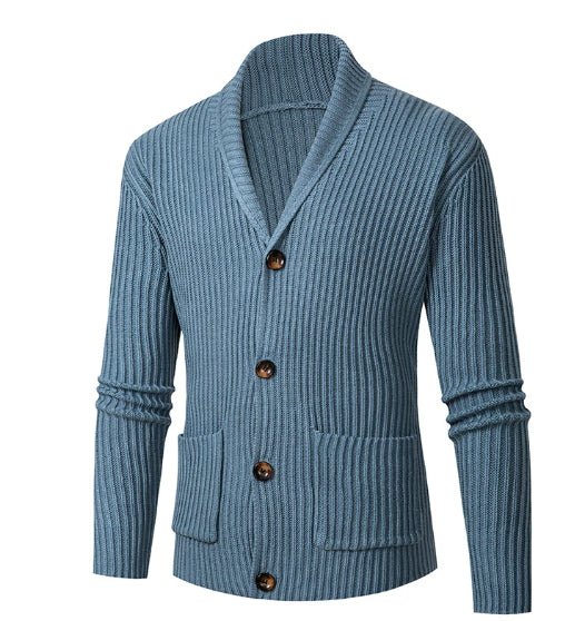 Single - breasted Long Sleeve Lapel Sweater Men's Clothing - StepByStepNow
