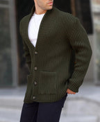 Single - breasted Long Sleeve Lapel Sweater Men's Clothing - StepByStepNow
