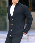 Single - breasted Long Sleeve Lapel Sweater Men's Clothing - StepByStepNow