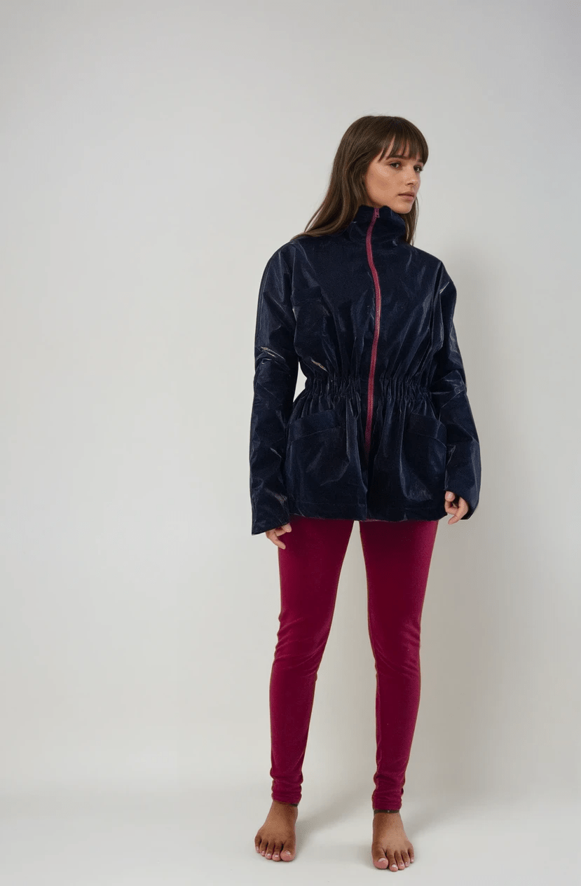 Single - Panel Cotton Windbreaker with Merino Wool Lining - Black - StepByStep