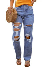 Sky Blue Distressed Boyfriend Jeans - StepByStep
