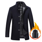 Solid Color Casual Men's Woolen Coat - StepByStepNow