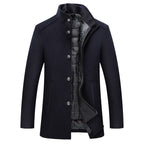 Solid Color Casual Men's Woolen Coat - StepByStepNow