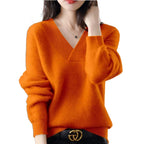 Solid Color Collar Sweater Women's Loose Slimming - StepByStepNow