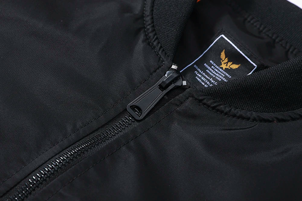 Spring and Autumn Winter Air Force MA1 Pilot Jacket Men's Solid Color Baseball Jacket Casual Thick Windproof Warm Cotton Jacket - StepByStep