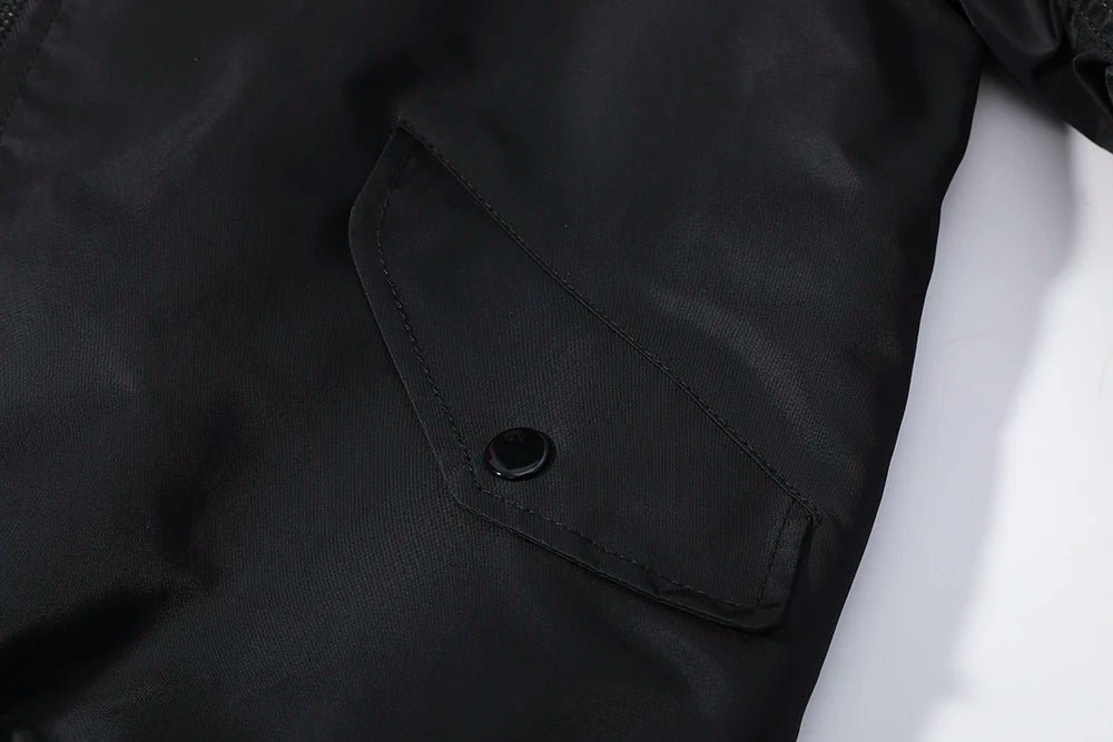 Spring and Autumn Winter Air Force MA1 Pilot Jacket Men's Solid Color Baseball Jacket Casual Thick Windproof Warm Cotton Jacket - StepByStep