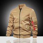 Spring and Autumn Winter Air Force MA1 Pilot Jacket Men's Solid Color Baseball Jacket Casual Thick Windproof Warm Cotton Jacket - StepByStep