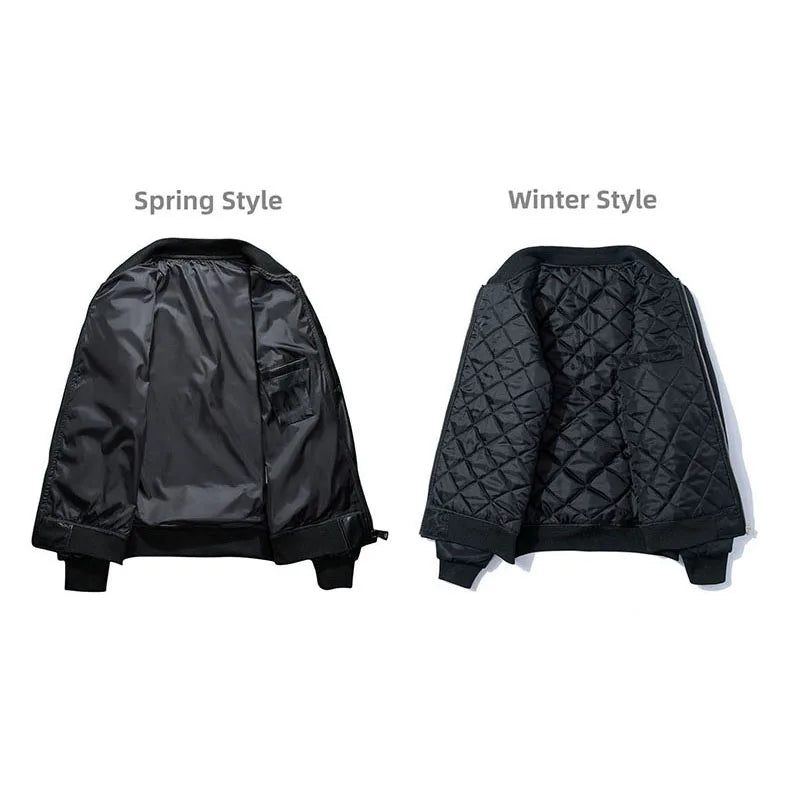Spring Bomber Jacket For Men Women Padding Military Jacket Varsity Baseball Coat Mens Windbreaker Male Clothing MA1 Winter Z1 - StepByStep