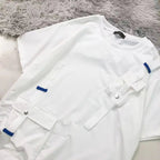 StepByStepNow Men’s Japanese Function T-Shirt - Loose Workwear Pocket Tee with Drop Shoulder - StepByStepNow
