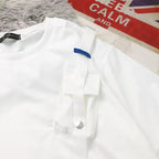 StepByStepNow Men’s Japanese Function T-Shirt - Loose Workwear Pocket Tee with Drop Shoulder - StepByStepNow