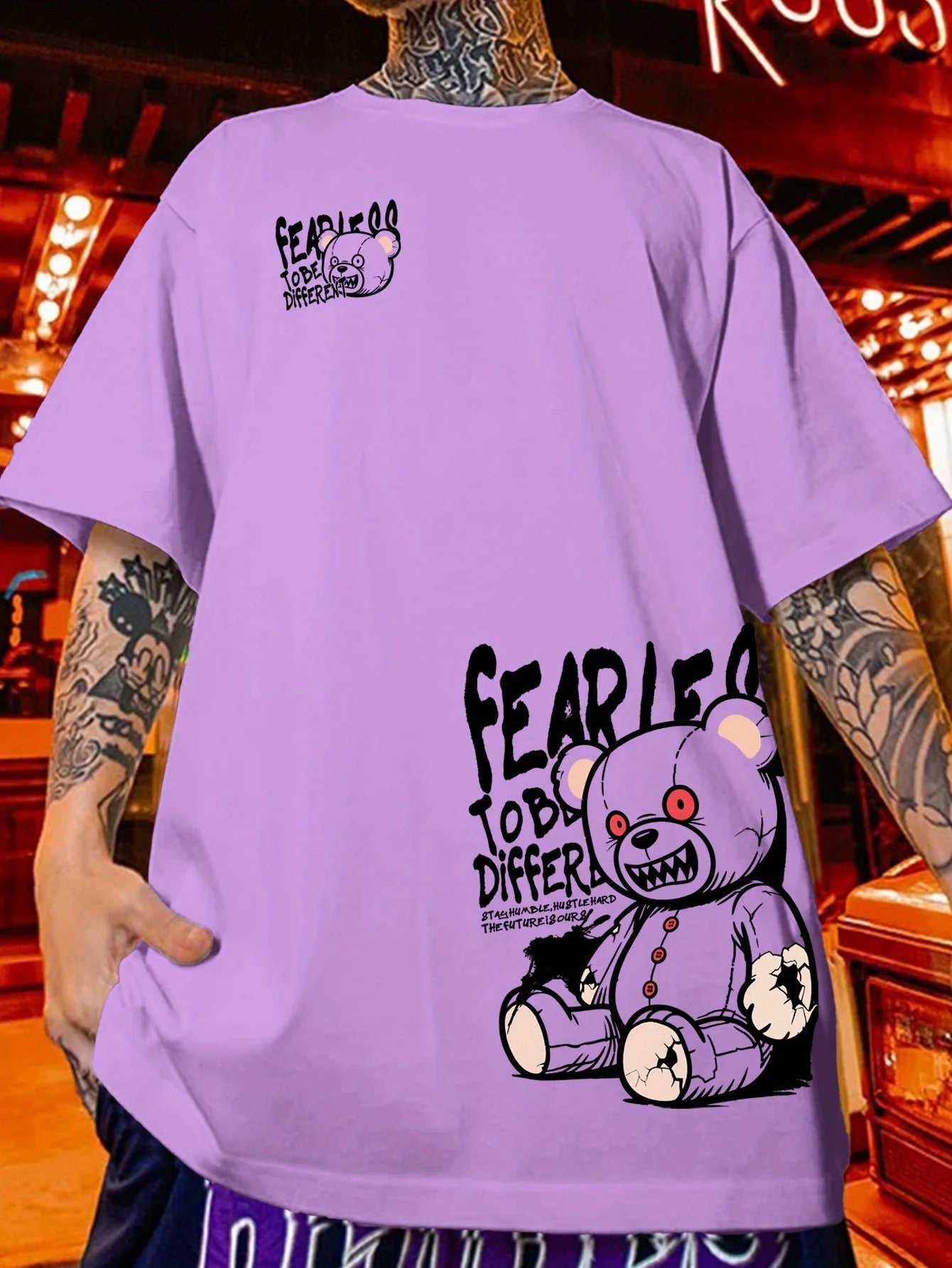 StepByStepNow | Men’s "Urban Teddy" Summer Tee – Breathable Letter Printed Streetwear Top - StepByStepNow