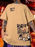 StepByStepNow | Men’s "Urban Teddy" Summer Tee – Breathable Letter Printed Streetwear Top - StepByStepNow