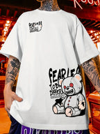 StepByStepNow | Men’s "Urban Teddy" Summer Tee – Breathable Letter Printed Streetwear Top - StepByStepNow