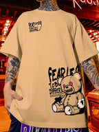 StepByStepNow | Men’s "Urban Teddy" Summer Tee – Breathable Letter Printed Streetwear Top - StepByStepNow
