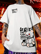 StepByStepNow | Men’s "Urban Teddy" Summer Tee – Breathable Letter Printed Streetwear Top - StepByStepNow