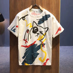 StepByStepNow Men's Y2K Vintage Cotton Tee - Loose Fit Summer Top - StepByStepNow