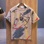 StepByStepNow Men's Y2K Vintage Cotton Tee - Loose Fit Summer Top - StepByStepNow