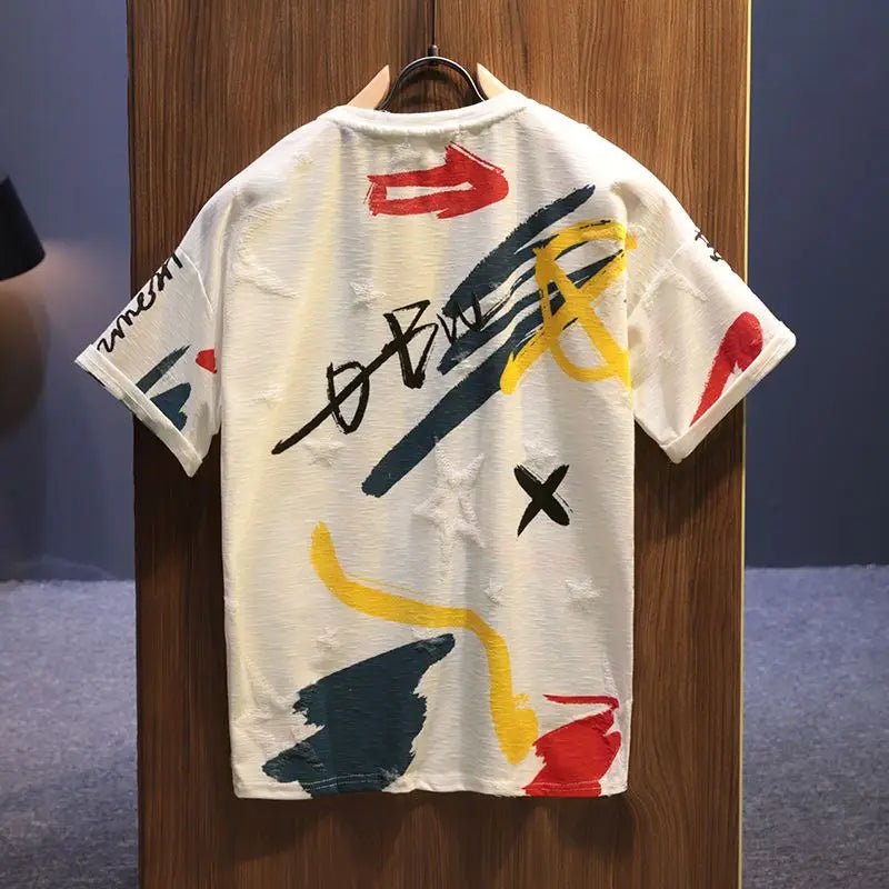 StepByStepNow Men's Y2K Vintage Cotton Tee - Loose Fit Summer Top - StepByStepNow