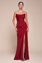 Strapless Neoprene Fitted Gown - StepByStepNow