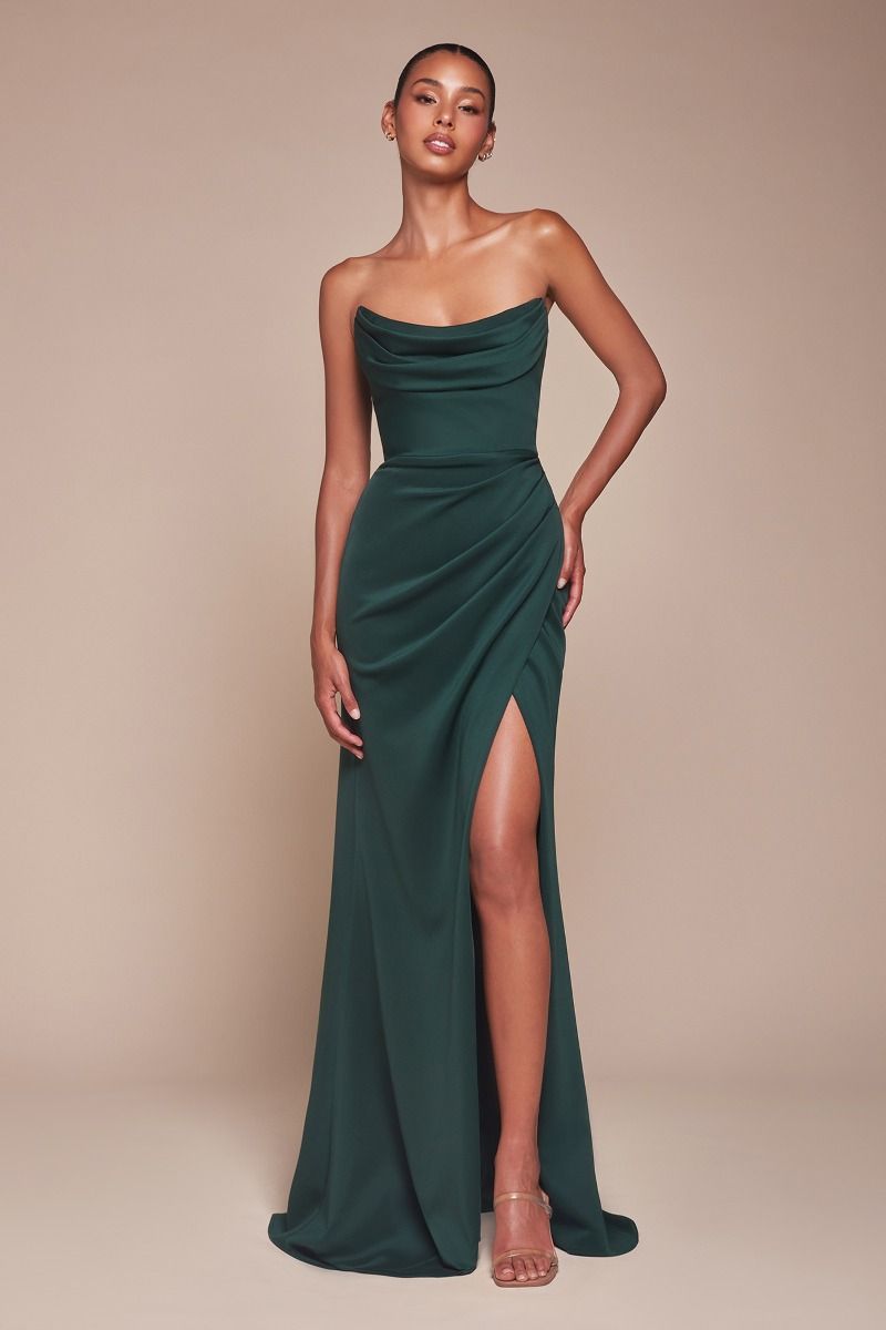 Strapless Neoprene Fitted Gown - StepByStepNow