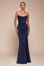 Strapless Neoprene Fitted Gown - StepByStepNow