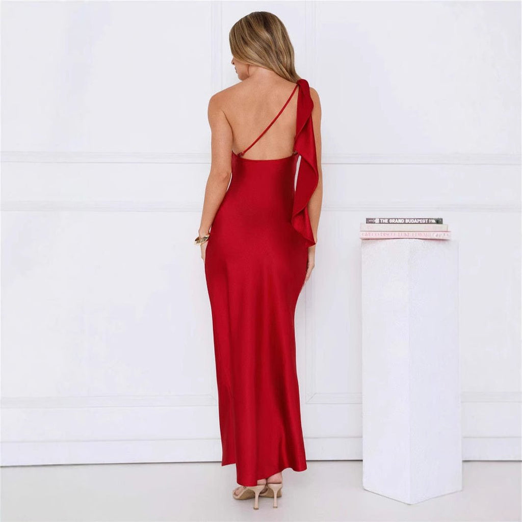 Strapless Satin Slit Long Dress For Women, Upper East Side, BYMANYC New York. - StepByStep