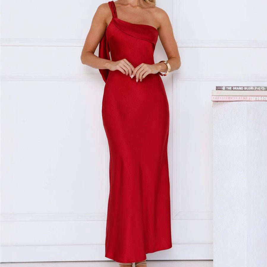Strapless Satin Slit Long Dress For Women, Upper East Side, BYMANYC New York. - StepByStep