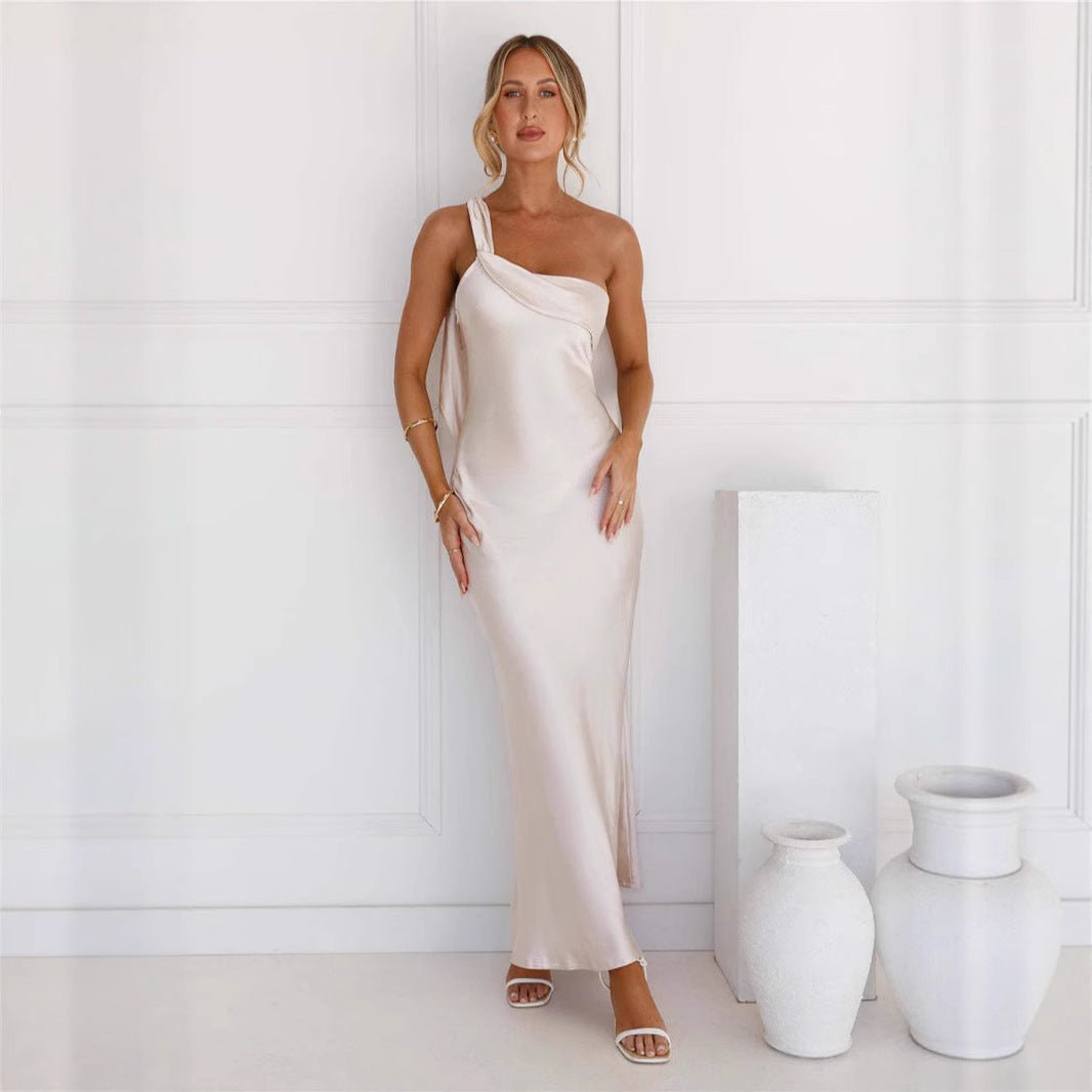 Strapless Satin Slit Long Dress For Women, Upper East Side, BYMANYC New York. - StepByStep