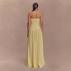 Strapless Shirred Backless Long Dress For Women, Williamsburg, BYMANYC New York. - StepByStep