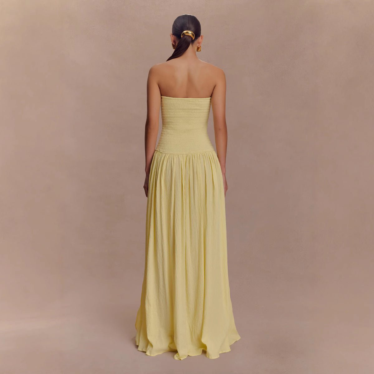 Strapless Shirred Backless Long Dress For Women, Williamsburg, BYMANYC New York. - StepByStep