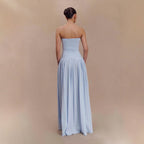 Strapless Shirred Backless Long Dress For Women, Williamsburg, BYMANYC New York. - StepByStep