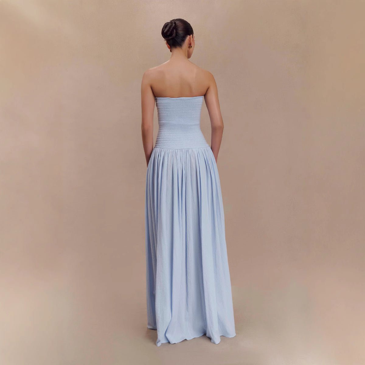 Strapless Shirred Backless Long Dress For Women, Williamsburg, BYMANYC New York. - StepByStep
